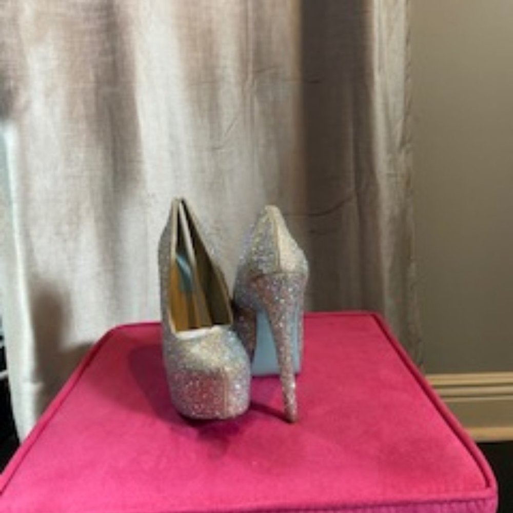 Betsy Johnson "Blue" Heels with Swarovski Crystals